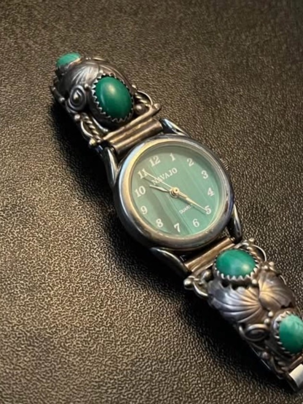 Sterling Silver Turquoise Green Dial Women’s Watch
